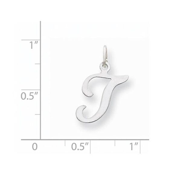 14k White Gold, Sophia Collection, Small Script Initial T Pendant - Picture 3 of 4